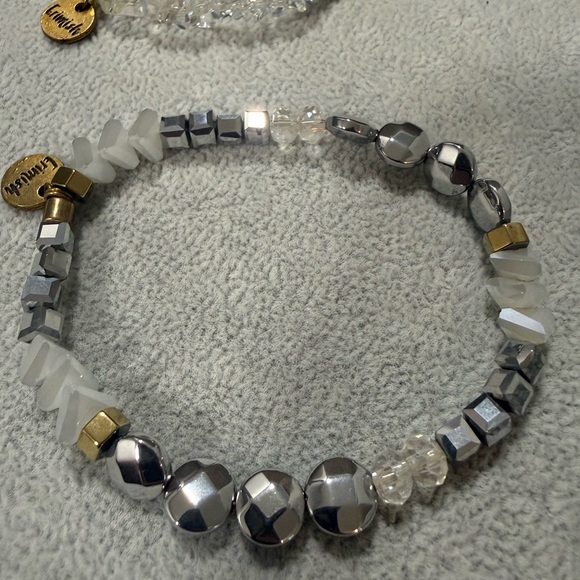 Erimish Silver and Clear Crystal Stretch Bracelet Set - Picture 4 of 4